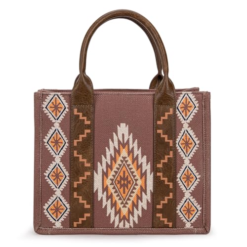 Image of Montana West X Wrangler Tote Bag for Women Boho Aztec Shoulder Purse Top Handle Satchel Handbag