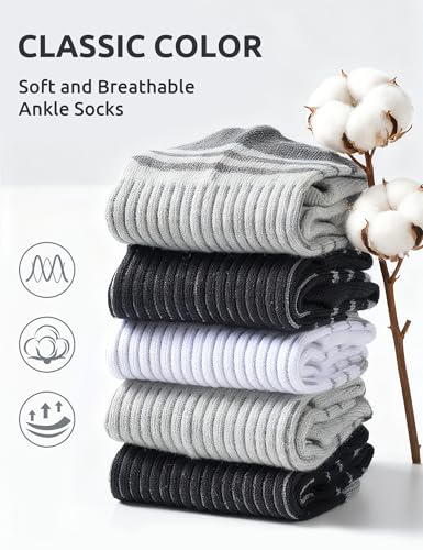 Image of Somaibo 10 Pairs Boys Girls Ankle Socks Kids Athletic No Show Socks Low Cut Half Cushioned Sock