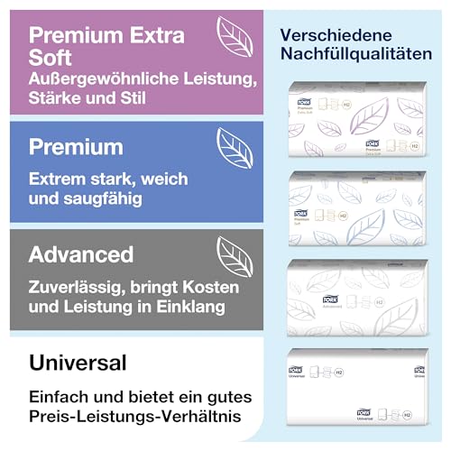 Tork Xpress Tischspender für Multifold Papierhandtücher 552200, Elevation Design - H2 Tisch-Papierhandtuchspender für Falthandtücher zur Einzelblattentnahme, kompakte Form, weiß, 21,8 x 32,3 x 11,6 cm