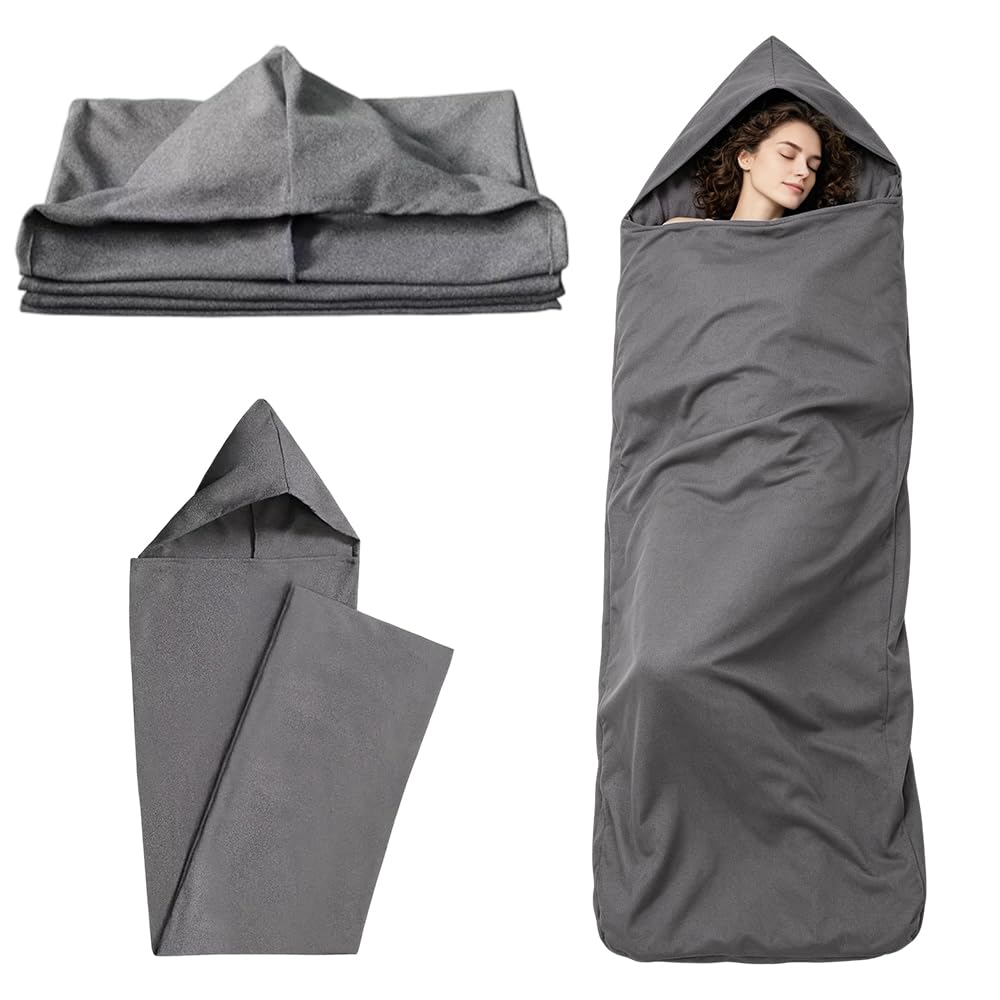 NKFBEV Compression Sleep Sack, Wearable Hooded Sleep Pod, Sensory Compression Blanket, Lightweight Stretch Sleeping Pod for Deeper Sleep, Enhances Comfort & Relieves Stress and Anxiety (L)