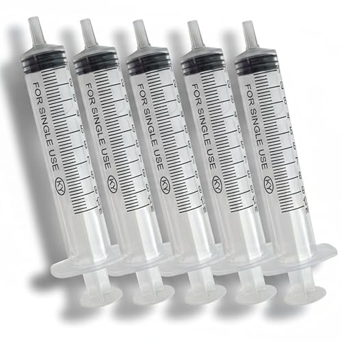 Extend Lab 10ml Plastic Syringes – Pack of 5 – Luer Slip Tip, No Needle – Individually Sealed Measuring Syringes for Liquids, Lab Use, Pet Feeding, and Refills