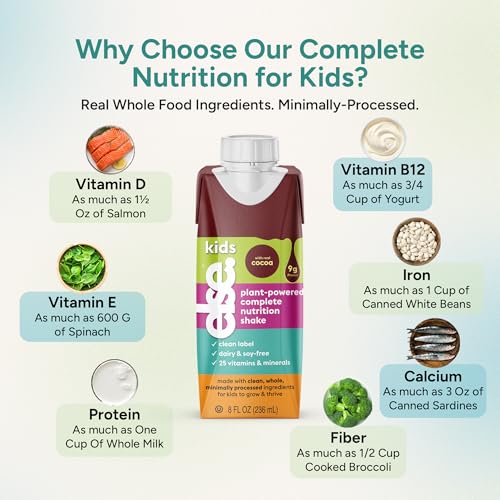 Image of Else Kids Nutrition Shake Chocolate, 2-12 Years, Dairy Free,8 fl oz 16 Pack | Plant-based ready-to-drink shake with 25+ vitamins & minerals. Dairy & gluten free for everyday nutrition.