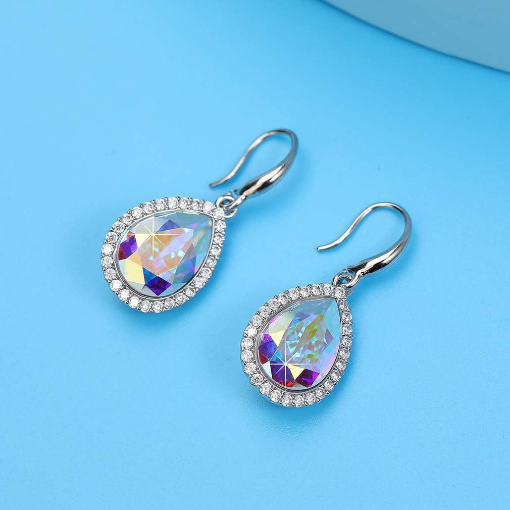 Austrian Crystal Teardrop Dangle Drop Earrings for Women Dangling 14K Gold Plated Hypoallergenic Jewelry - Image 5