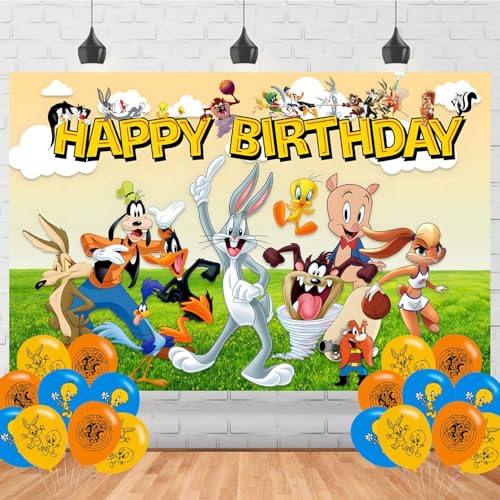 Tunes of Looney Birthday Decorations,Cartoon Tunes of Looney Backdrops for Party Decorations...