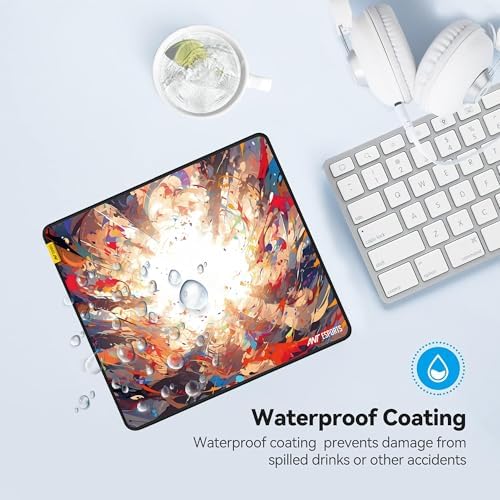 Image of Ant Esports Volcano Unique Square Mousepad (450*400*3MM) Gaming Mousepad Extended Mouse Mat for Mouse with Stitched Edges Waterproof Non-Slip Base Mousepads for Office Home Shop Gaming Rainbow Colour
