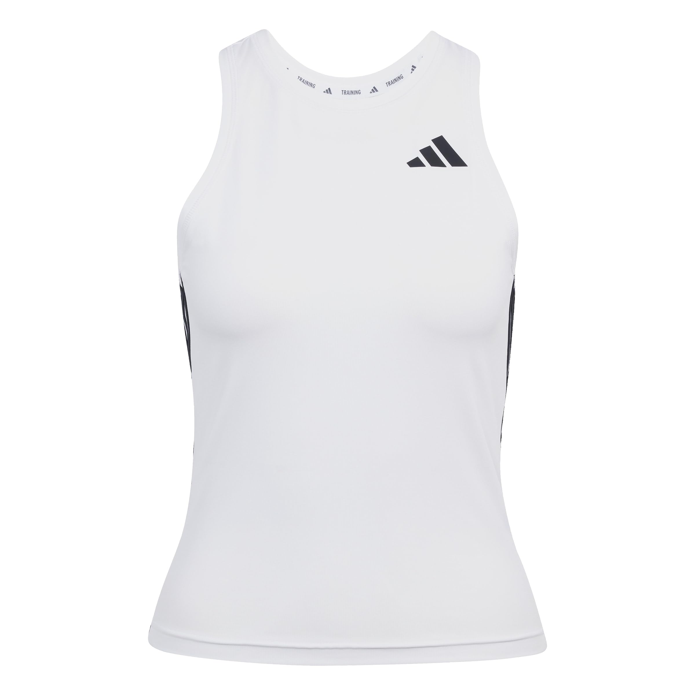adidas Women's Train Essentials 3-Stripes Workout Tank, White/Black, XL