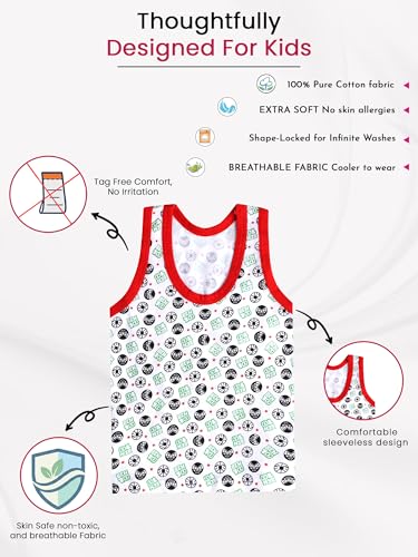 Image of BODYCARE Kids Boy's Regular Fit Vest | 100% Cotton| Skin Friendly | Lightweight | Sleeveless Designs | Cartoon Character | Pack of 3 Print