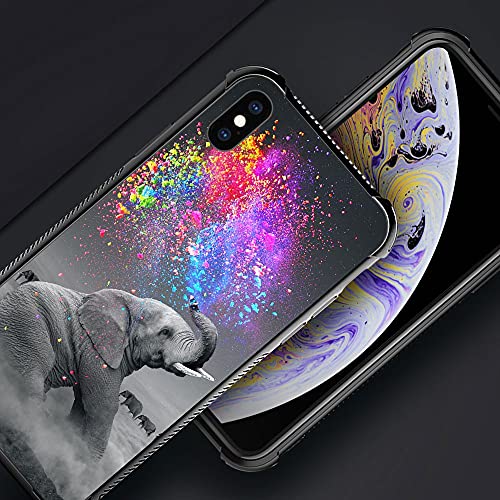 Iphone Xs Case, Hsk Rainbow Elephant Iphone X Cases With 4 Corners Protective Shockproof Soft Tpu Bumper Slim Pattern Design Back Case #TOP4