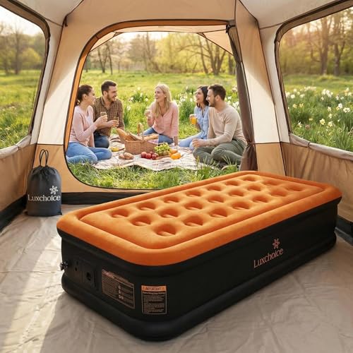 Luxchoice Luftbett Aufblasbare Matratze Luftmatratze Selbstaufblasend 1 Personen mit Integrierter Elektrischer Pumpe Premium Gästebett für Camping oder Heimgebrauch 191×99×40cm 200KG Max