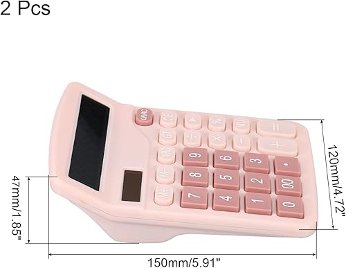 Miniatura 2 de PATIKIL Calculadora de escritorio paquete de 2 unidades de función estándar de 12 dígitos pantalla LCD grande calculadora electrónica batería solar