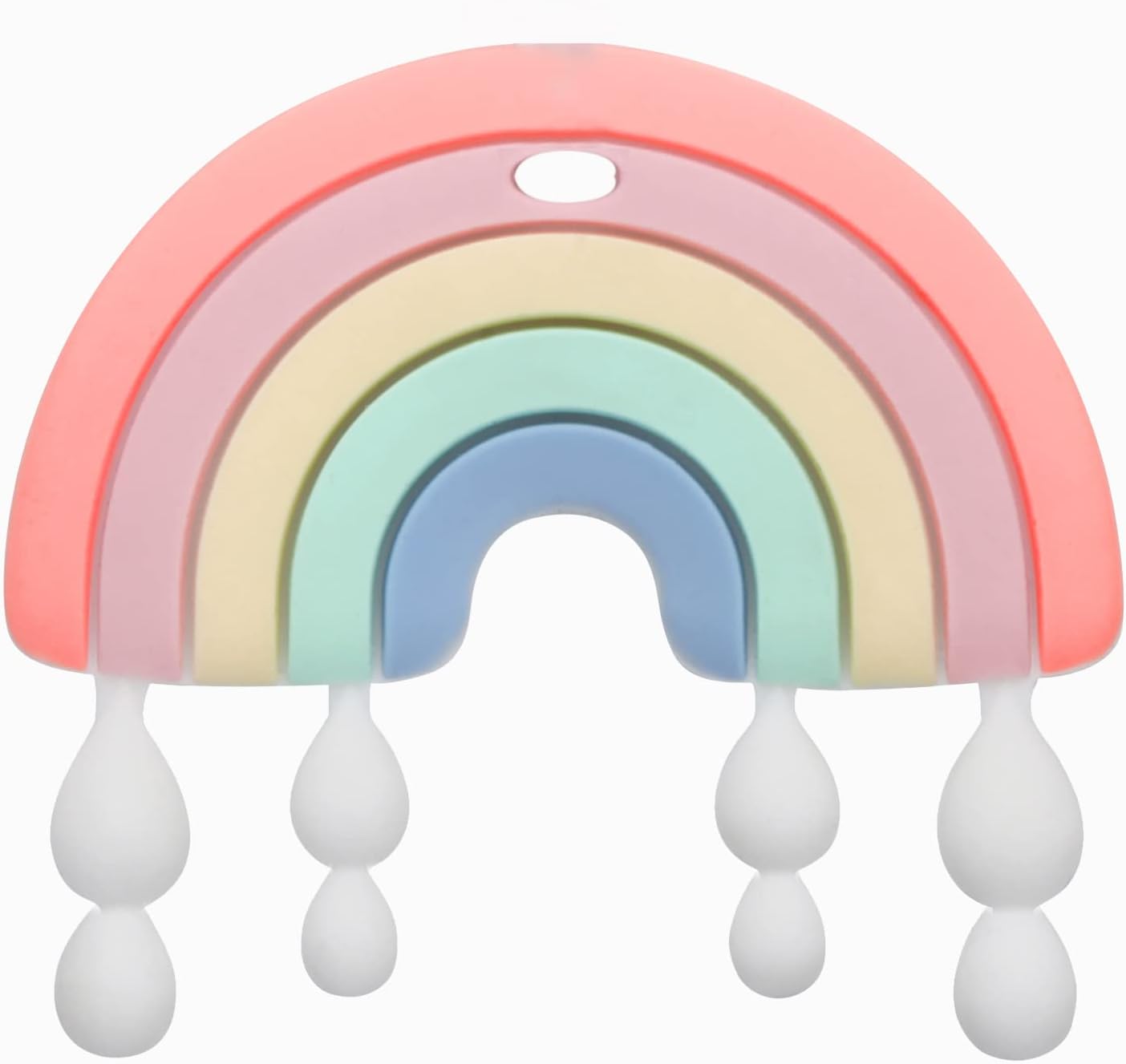 Baby Teether Teething Rainbow Toys for Babies, BPA-Free Infant Toy for 0-24 Months Baby Boys & Girls (Pink)