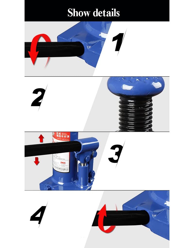 Gato hidráulico de Botella 2T 3T 5T 8T, Gato de Sello Vertical portátil, Herramienta de Gato de Carretilla de Acero con Gato hidráulico para automóvil/Furgoneta/Barco/camión (Size : 8t) ()