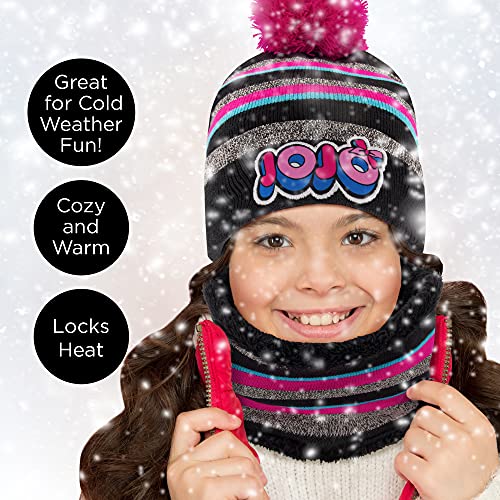 Nickelodeon girls Winter Hat, Scarf, and Kids Gloves Sets, Jojo Siwa Beanie for Ages 4-7Winter Accessory Set2