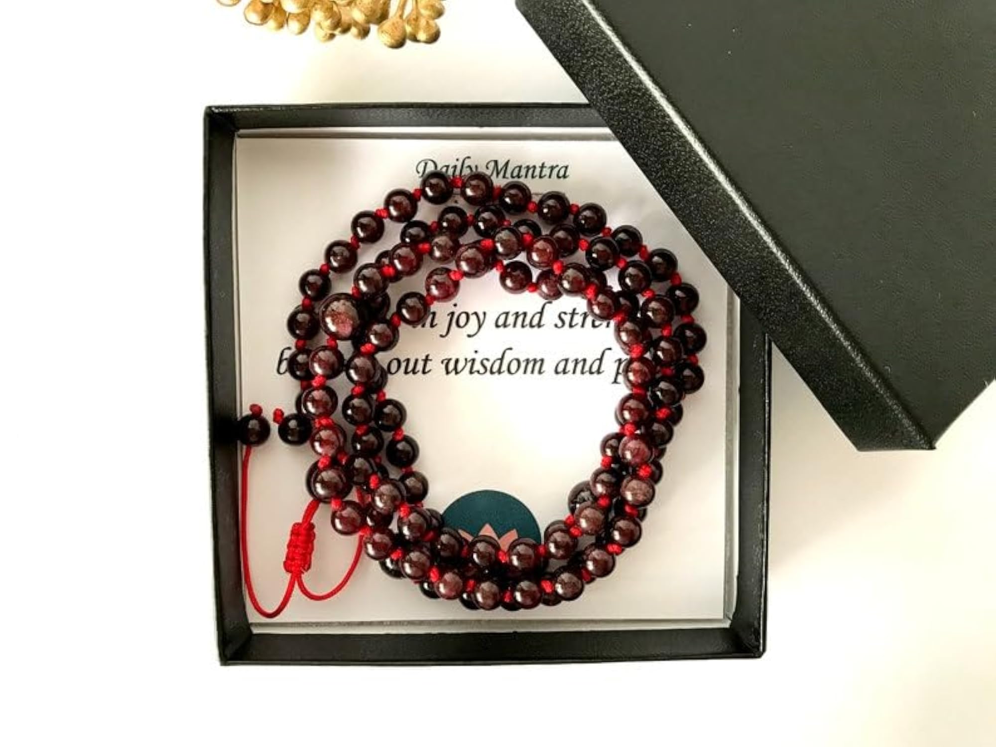 Natural Garnet 108+1 Beads Prayer Mala Necklace