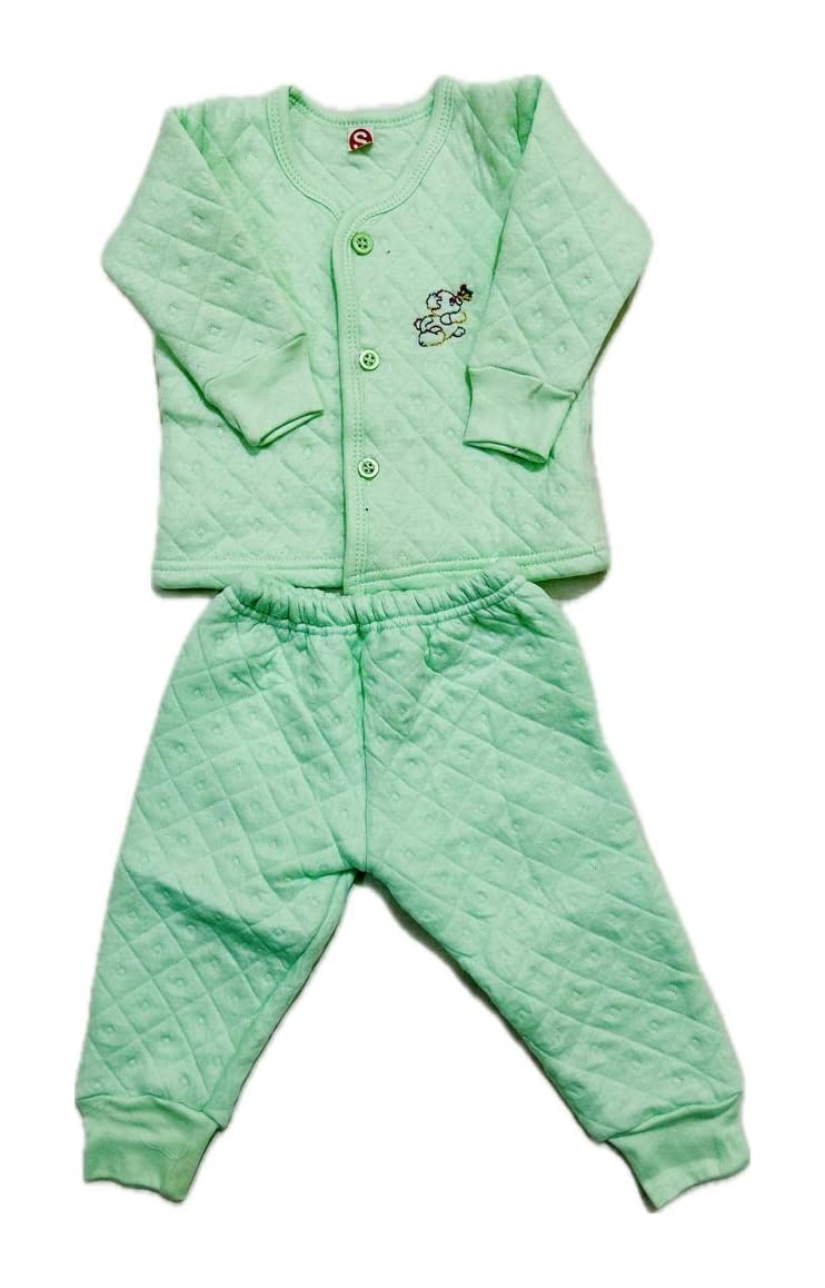 BabyNur - Winter Season Full Sleeves Shirt & Pant Set for Newborns Baby Boy and Girl - Extra Soft Imported Unisex (3-6 Months, Green)