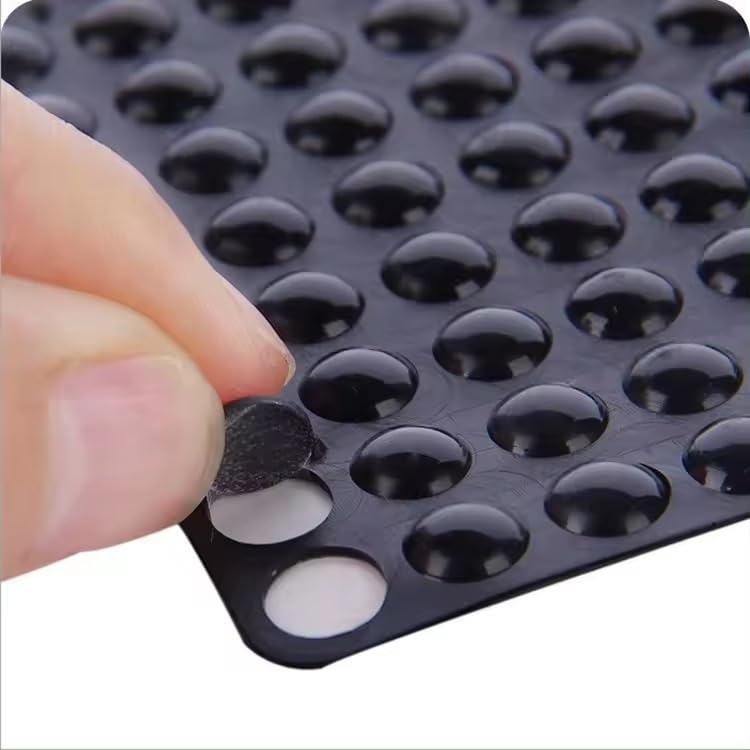DROPOSALE Square Door Handle Bumper Self-Adhesive Geometry Wall Protector Knob Shield Rubber Buffer Crash Pads Door Stoppers for Furniture Glass Table Home Office White Pack (100, Black)-image-22