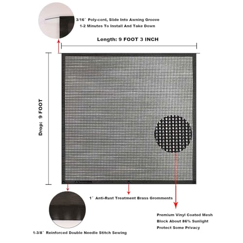 Image of RV Awning Mesh Sun Shade Screen for Motorhome Camper Trailer Sunshade