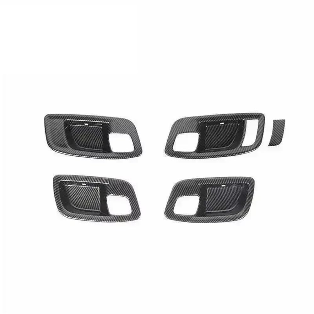 Dyog 5 Pcs Black Carbon Car Interior Decoration Cover Car Inner Door Handle Bowl Decoration Cover For Charger For Chrysler 300C 2011 Up Interior Accessories(5 Pcs Black Carbon)