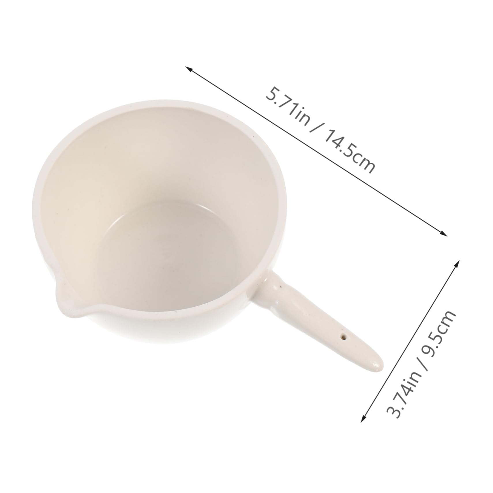 BELLIFFY Ceramic Evaporating Dishes with Handle 150ml Round Basin Heatproof Lab Mixing Bowl for School