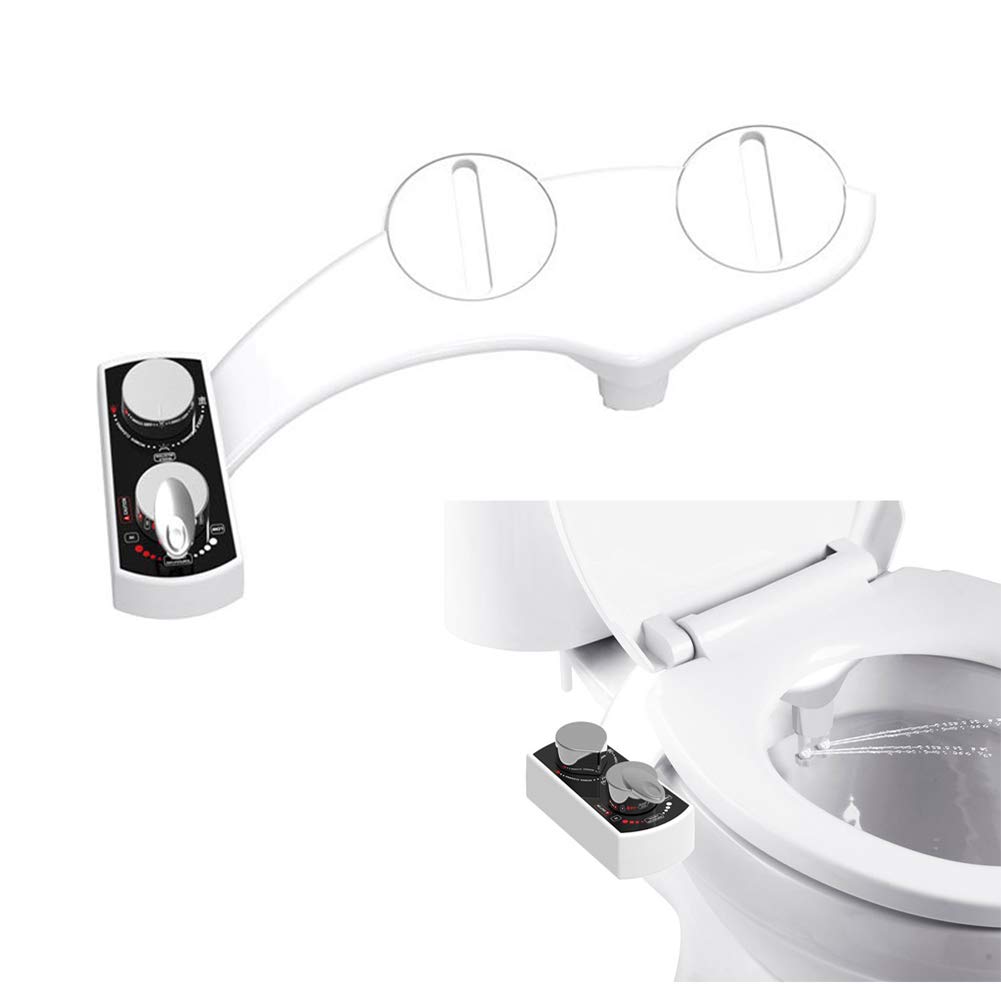 Baño no eléctrico Asiento de Inodoro Bidet Autolimpiante Boquilla Doble Kit de bidé de pulverización de Agua fría y Caliente Higiene Personal Lavado de Mujeres