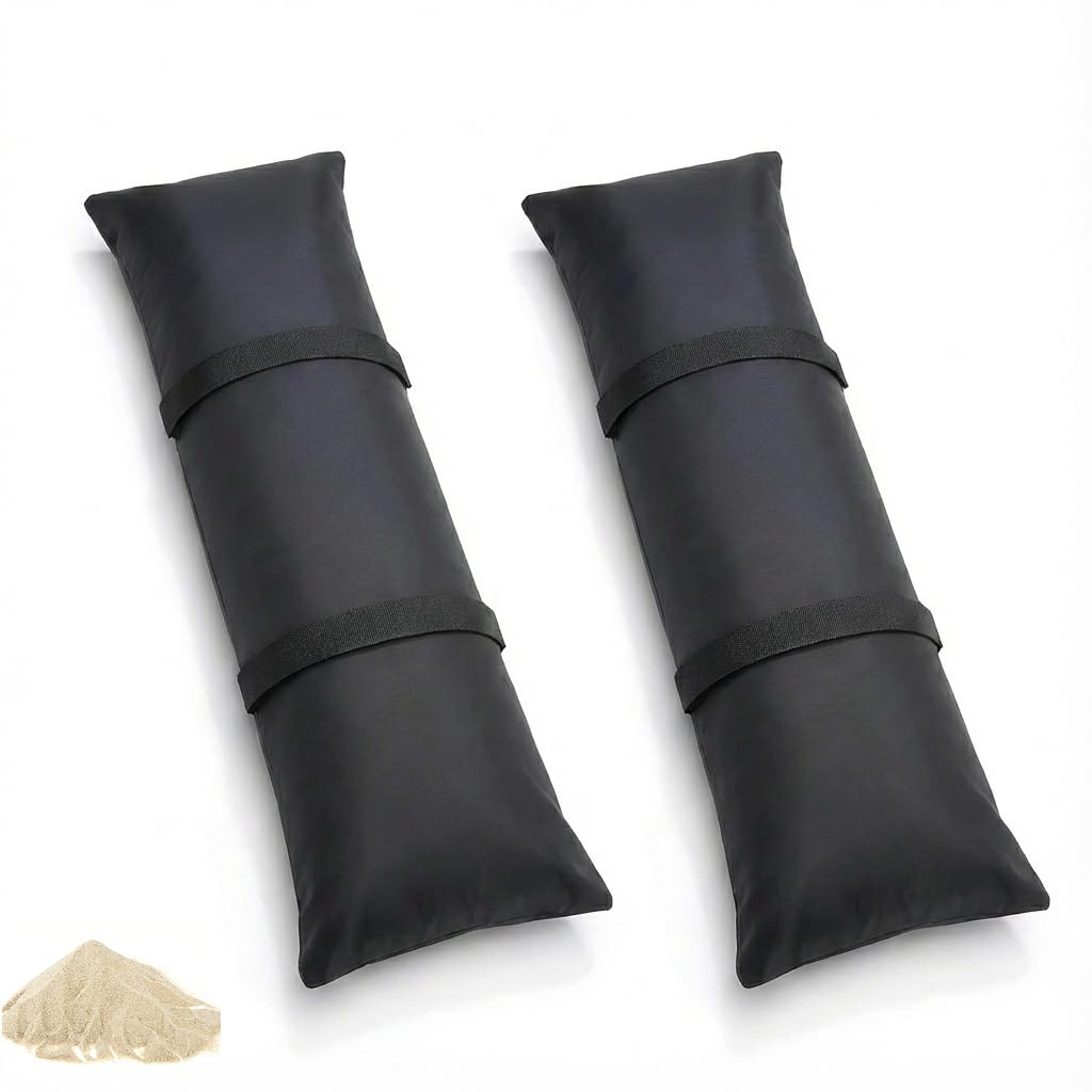 Elyyapt 2 PCS Umbrella Base Weight 50 LBS Patio Fillable Sand Bags 600D Heavy Duty Sandbag Weights Outdoor Tent Leg Weight Parasol Weights Bag for Umbrella Stand Garden Backyard (Without Sand)