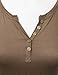 LALABEE Women's Deep V-Neck Short Sleeve Basic Henley Button T-Shirt for Women-Mocha-S