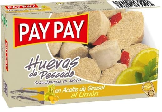 Pay Pay Œufs de Poisson au Citron, Pack de 3 Boîtes de 120g, Poids Égoutté 75g, Acidulés et Rafraîchissants