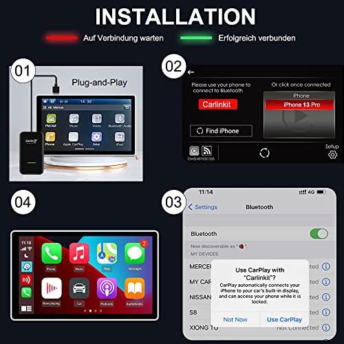 CarlinKit 3.0 draadloze carplay-adapter, geschikt voor auto's met car play-functie, voor VW, Volvo, Renault, Ford, Opel, Audi, Citroën, Kia, Porsche upgrade draadloze carplay, ondersteunt online firmware-update - Image 5