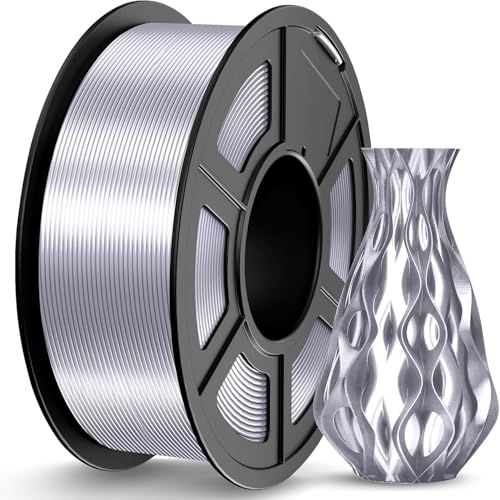 Image of JAYO Silk PLA Filament 1.75mm Silver 1.1kg, Metal-Like Shiny PLA, Smooth Silky Finish, Easy to Print, Accuracy + /- 0.02mm, Fits for Most FDM 3D Printers
