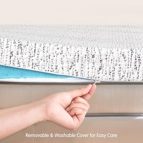 CHUN YI Cooling Mattress Topper Cal King, 2 Inch Memory Foam Mattress Topper for Pressure Relief, Gel Infused Bed Topper, Mattress Pad with Removable Washable Cover, CertiPUR-US Certified