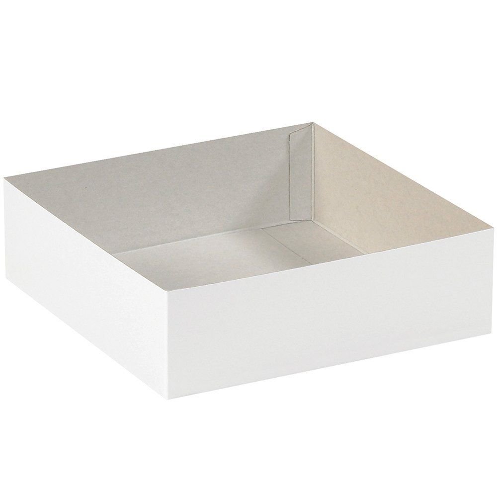 BridalSource 10" x 10" x 3" White Deluxe Cake Box Bottoms, 1
