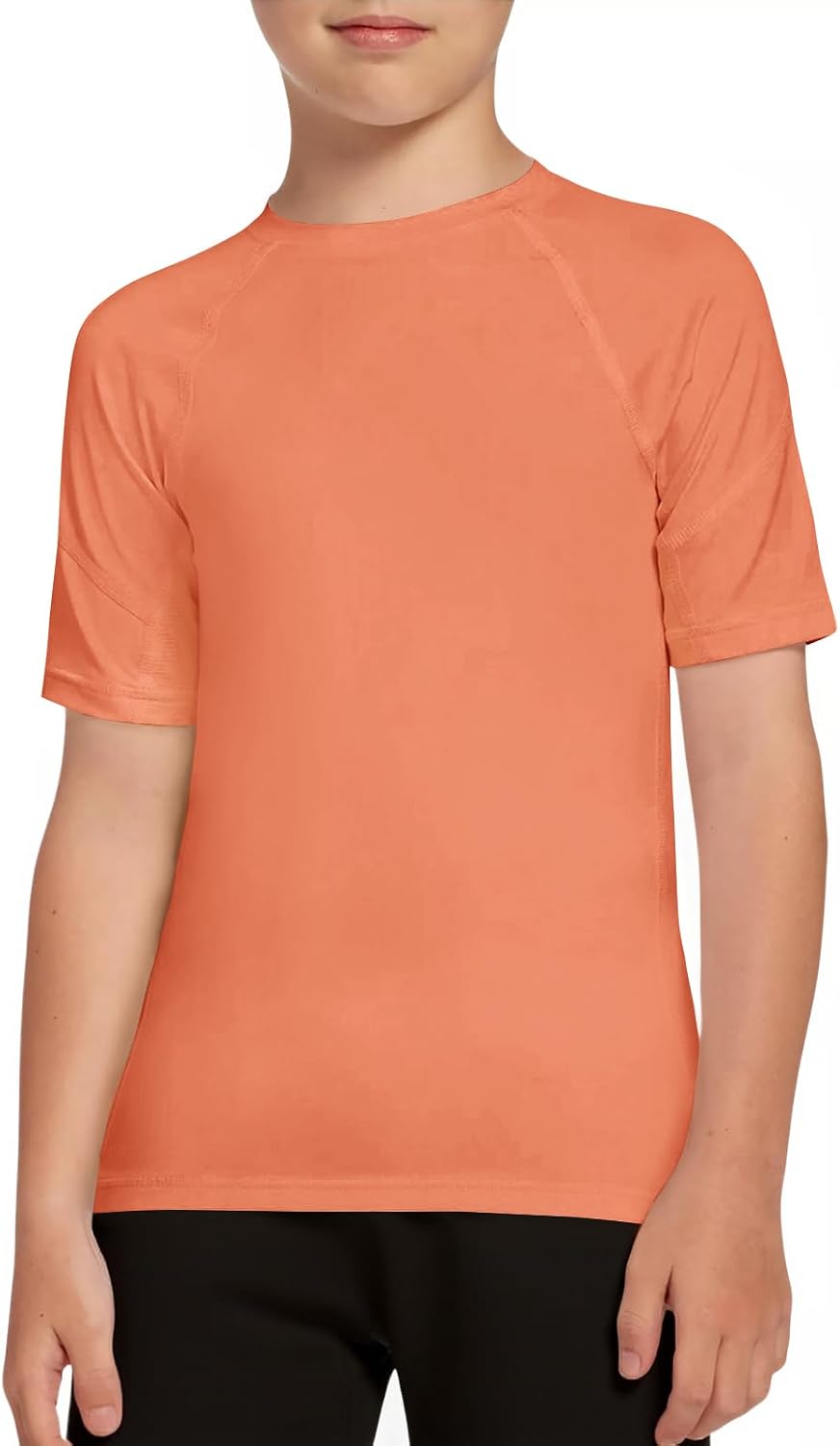 Haloumoning Boys Athletic Compression Shirt Short Sleeve Undershirt Kids Quick Dry Basketball Base Layer 5-14 Years