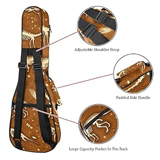 Housse pour ukulélé en forme d’os de dinosaure Marron 10 mm Rembourrage épais 53,3 cm Sac de transport avec sangles… - Les Beatles, Paul McCartney, John Lennon, RIngo Starr, George Harrison Housse pour ukulélé en forme d'os de dinosaure Marron 10 mm Rembourrage épais 53,3 cm Sac de transport avec sangles… – Image 3