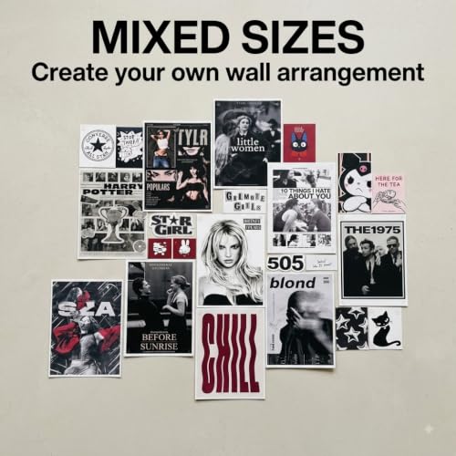 Image of 20 Piece Aesthetic Poster Set | 300 GSM Multi-Sized Wall Posters with Adhesive Tape | Music, Movie & Pop Culture Art Prints for Bedroom, Room Decor, Home Decor, Living Room, Dorm & Wall Art