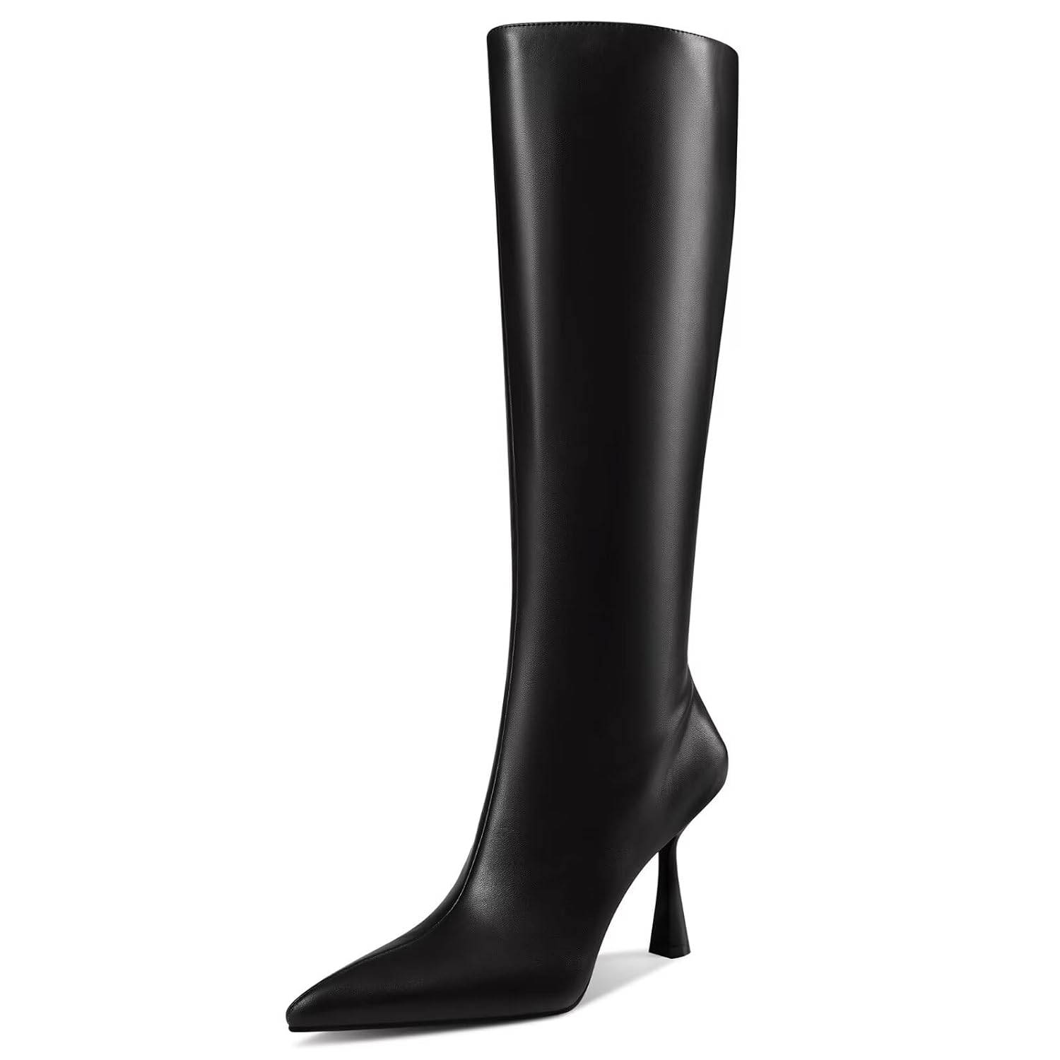 Knee High Boots for Women High Heel Pointed Toe Tall boots Sexy Iron Side Zipper Fall Long Boots