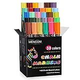 Liquid Chalk Markers, Set of 30 Colored Chalk Pens, For Whiteboard, Mirrors,Glass, Art, Erasable Chalk Markers for Kids and Adults