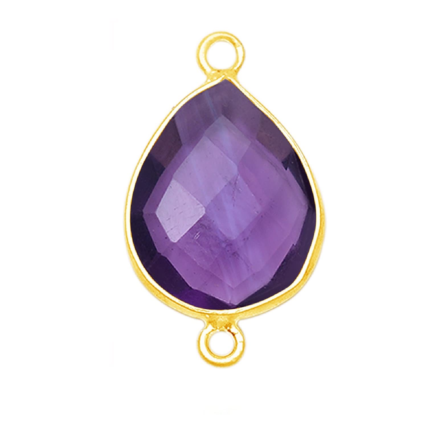 Amethyst Gemstone Necklace for Jewelry Making - Pear Teardrop Waterdrop Faceted Pendant Amethyst Jewelry Bracelet Connector