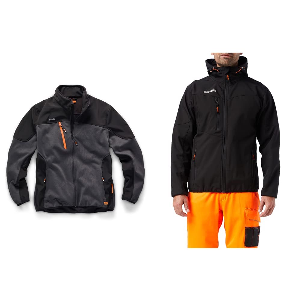 ScruffsScruffs T54190 Trade Tech So ftshell Jacket Charcoal XL & T54853 Worker Softshell Jacket Black XL (T54853)