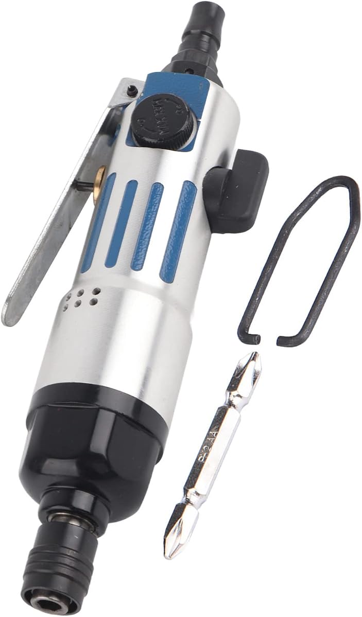 1/4" Pneumatic Screwdriver, 9000RPM Reversible Air Screwdriver Tool, Industrial Straight Hand Driver for Metal/Woodworking