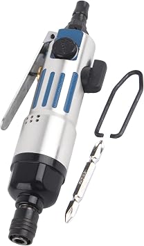1/4" Pneumatic Screwdriver, 9000RPM Reversible Air Screwdriver Tool, Industrial Straight Hand Driver for Metal/Woodworking