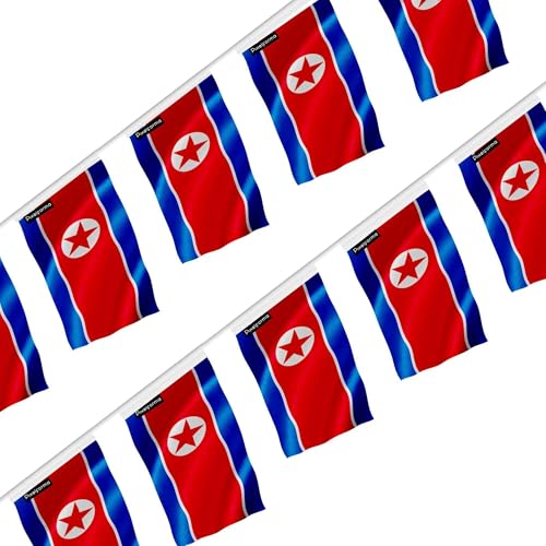 Guirlande drapeau Corée du Nord 14x21cm 100 pièces décoration salle