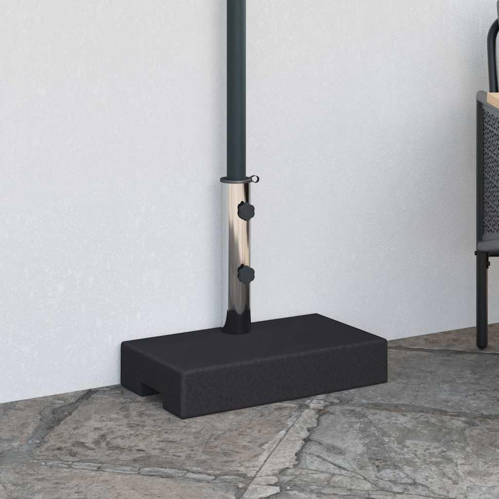 vidaXL Socle de Parasol rectangulaire Granite 25 kg Noir