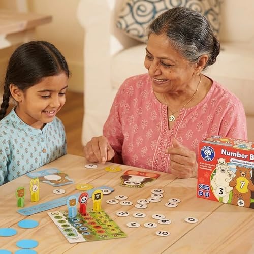Image of Orchard Toys Number Bears Math Learning Game | Counting Addition Subtraction for Ages 5+ | Educational Board Game | Teacher Tested Learning Tool