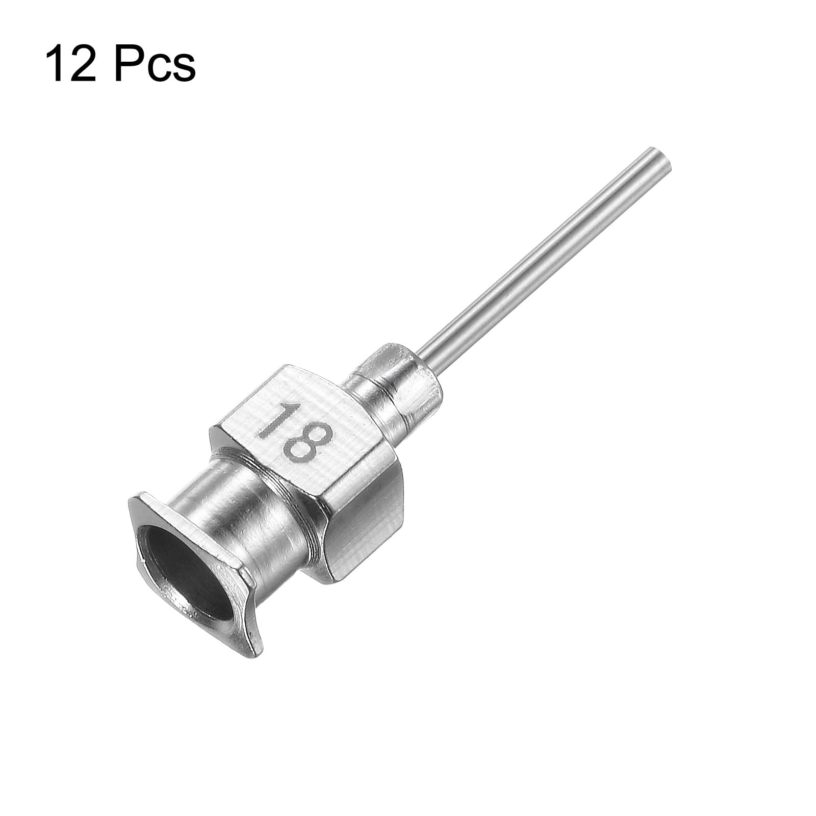 HARFINGTON 12pcs 18Gauge Stainless Steel Dispensing Needles, 1/2" All Metal Glue Needle Tube Blunt Tips Luer Lock for Thick Liquids, Ink, Glue, Lab Use — Amazon image 3