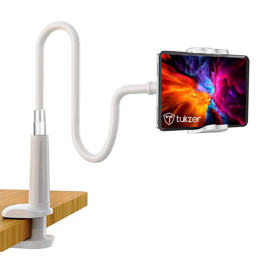 Tukzer Universal Tabletop Mobile & Tablet Holder with 360 Degree Flexible Rotation for Bed, Table, Kitchen, Bathroom Compatible with 4 inches to 10.5 Inches Tablet/Smartphones (Black) (B08PV7N4ZV) Amazon Price History, Amazon Price Tracker
