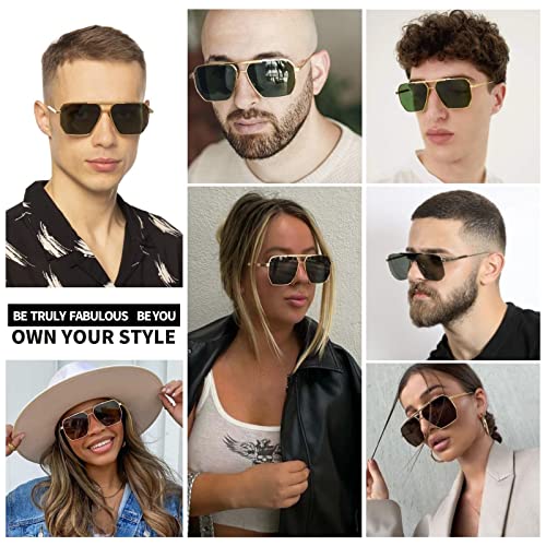 Retro Aviators 70s Sunglasses Men Women Designer Aviator Polarized Oversized Square Glasses2