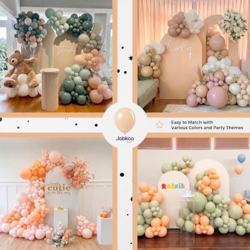 Image of Jobkoo Nude Balloons 12 Inch, Retro Beige Apricot Neutral Latex Balloon