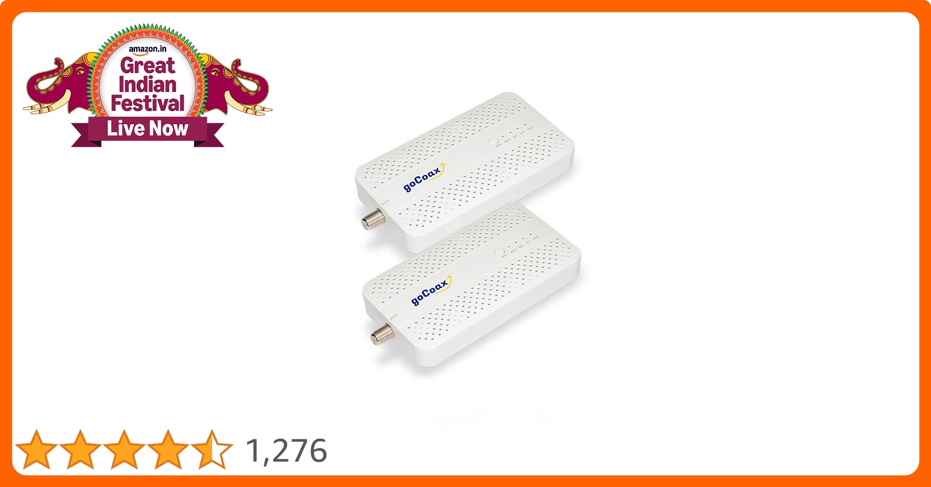 goCoax Moca 2.5 Adapter With 2.5GBe Ethernet Port For