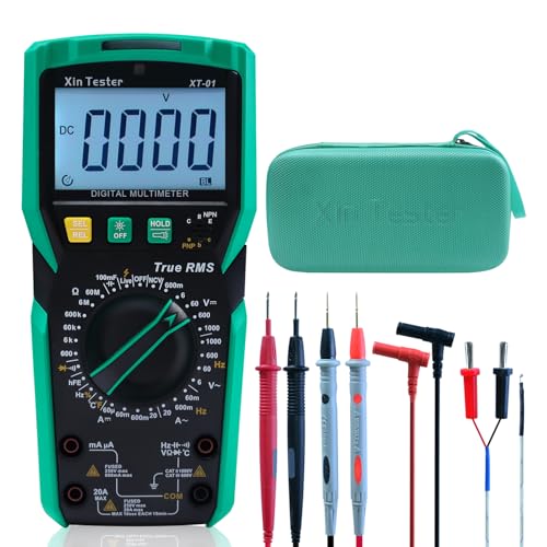 Digital Multimeter Auto Ranging Voltmeter TRMS 6000 Counts AC DC Volt Amp Ohm Capacitor Temperature Tester Flashlight(Multimeter