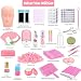 Lash Extension Kit Professional Eyelash Extensions Supplies Training for Beginners Mannequin Head Grafting Lash USB Fan Lash Shampoo Brush Spraye 0.07D Curl Mix 8-15mm Practice Eyelash Strips